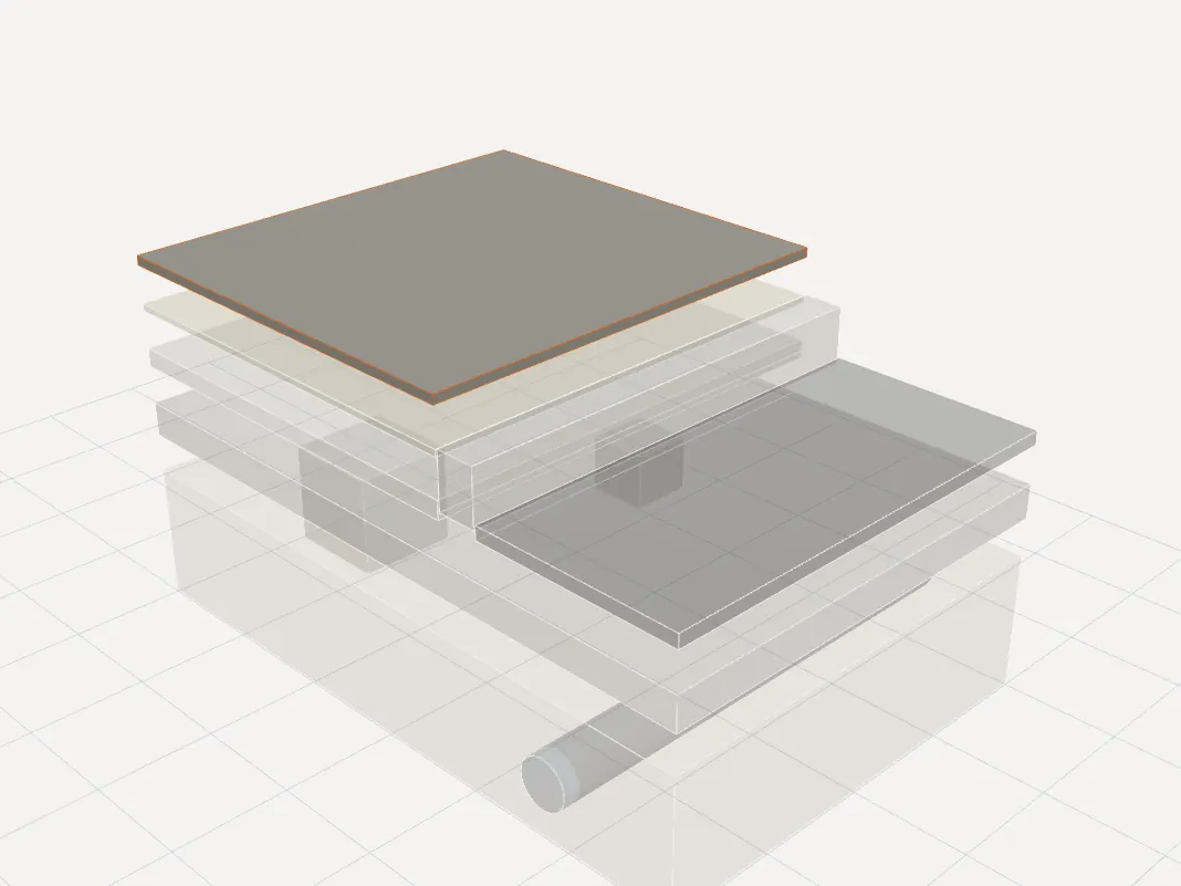 Exploded pavement section with Interlock / surface highlighted